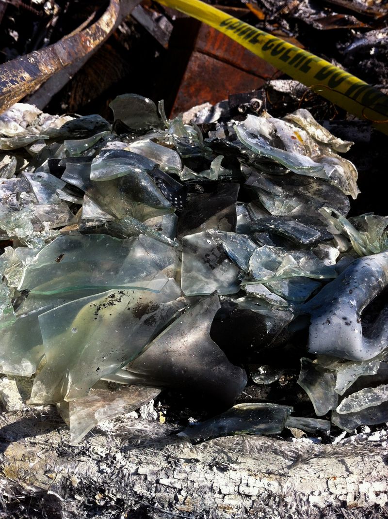 © Erin McMillen Gustafson - Melted waves of broken glass.