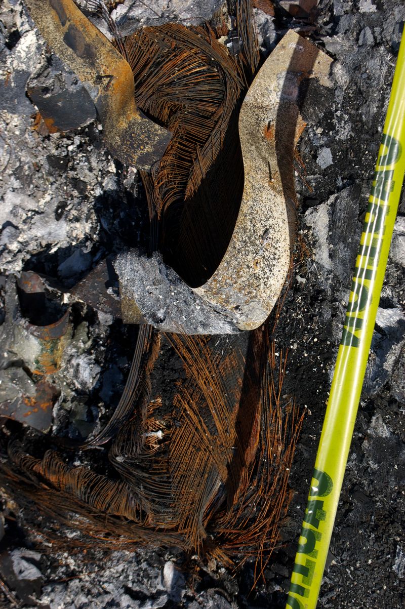 © Erin McMillen Gustafson - The twisted patina of burned parts.