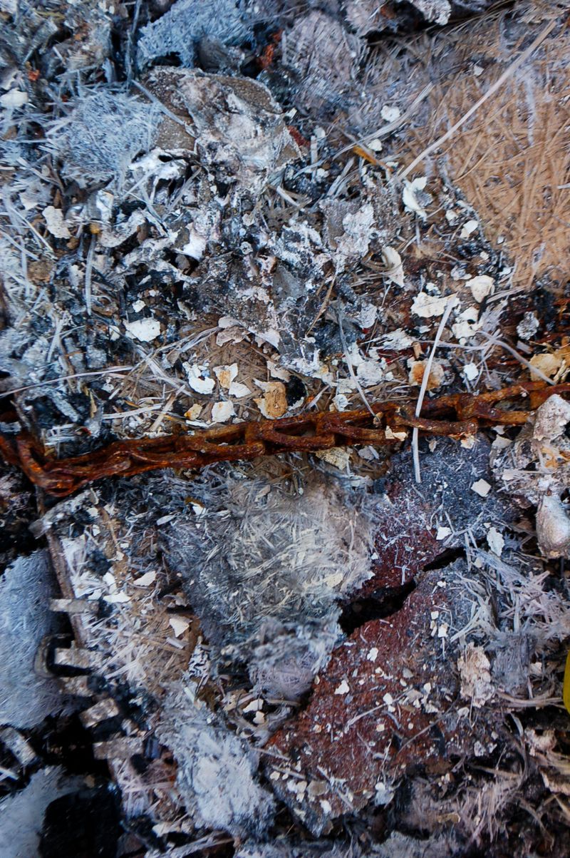 © Erin McMillen Gustafson - Rusted chain and chaotic debris.