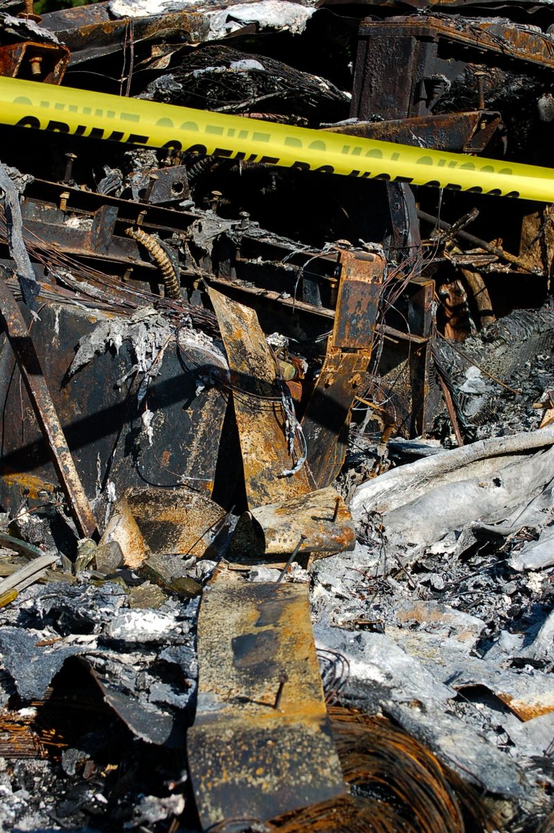 © Erin McMillen Gustafson - A vehicle eviscerated.