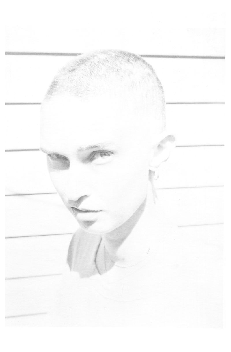 © Raine Roberts - Close up on a print from "Series of [12] Self-Portraits", 5"x7", Gelatin Silver Print, 2025