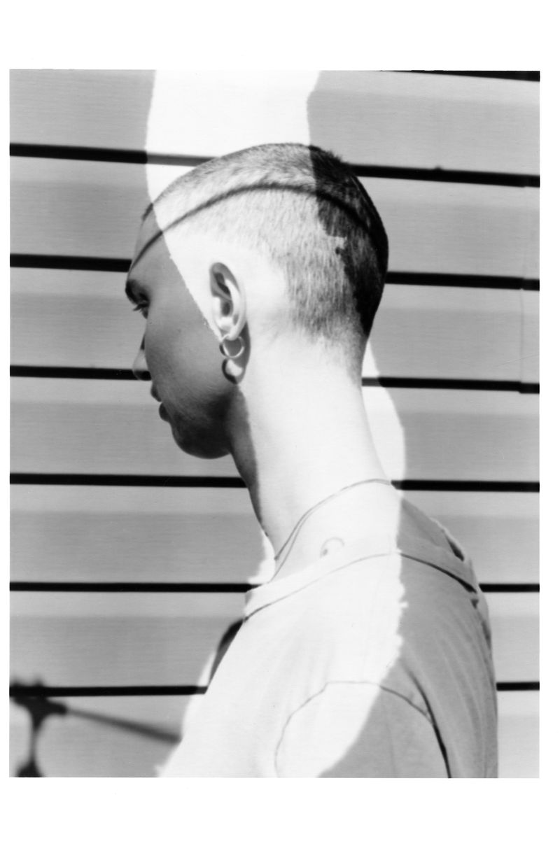 © Raine Roberts - Close up on a print from "Series of [12] Self-Portraits", 5"x7", Gelatin Silver Print, 2025