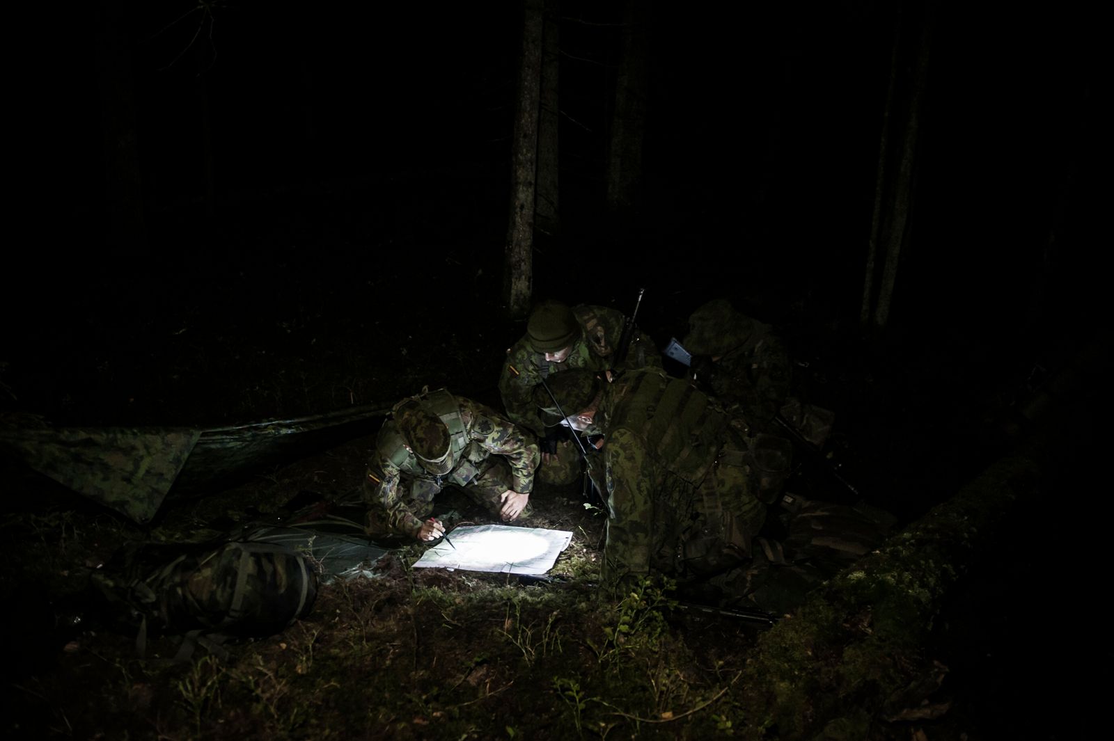© Mattia Vacca - Cadets during night training in the forests in Central Lithuania.