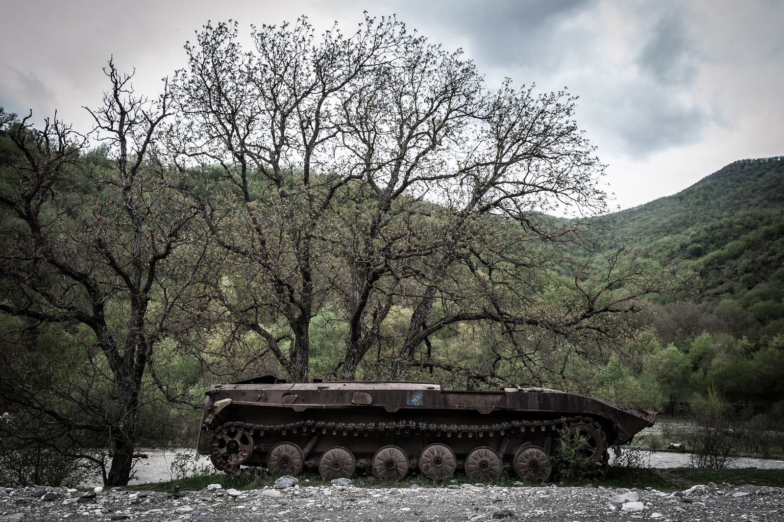 © Mattia Vacca - A tank destroyed in the 1993 conflict near the northern border of Nagorno-Karabakh. Two soldiers were killed in this attack.