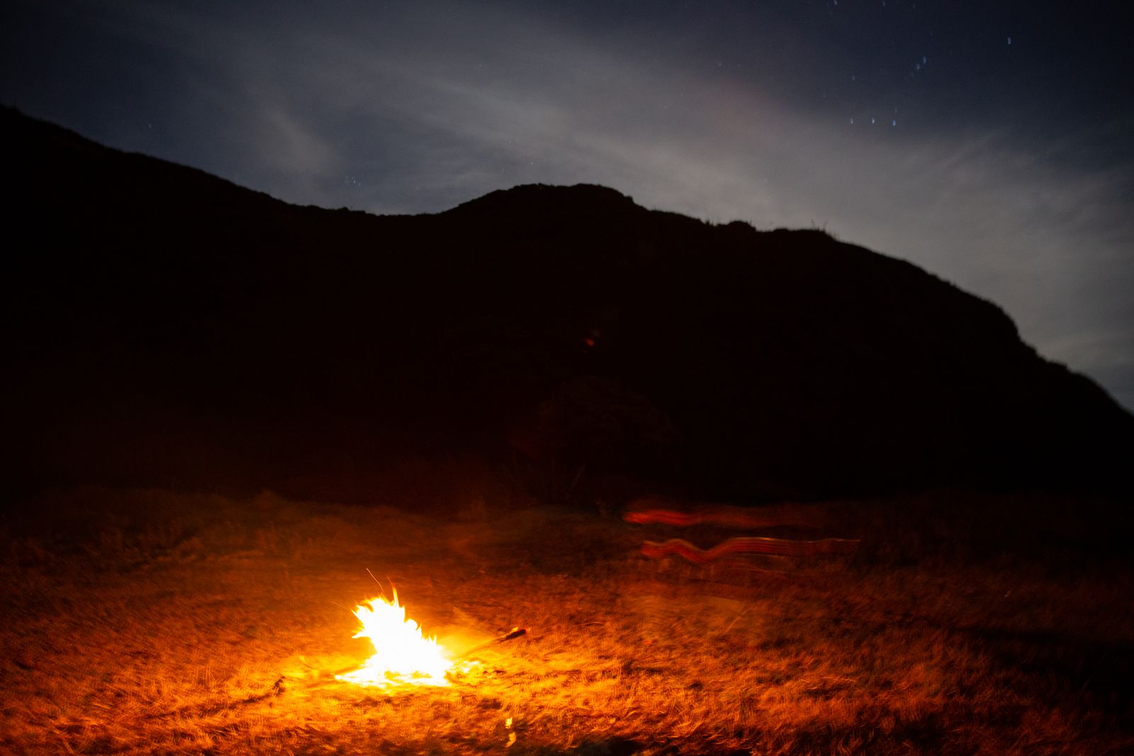 © Sofia Aldinio - Night fire, while camping out in New Zealand.