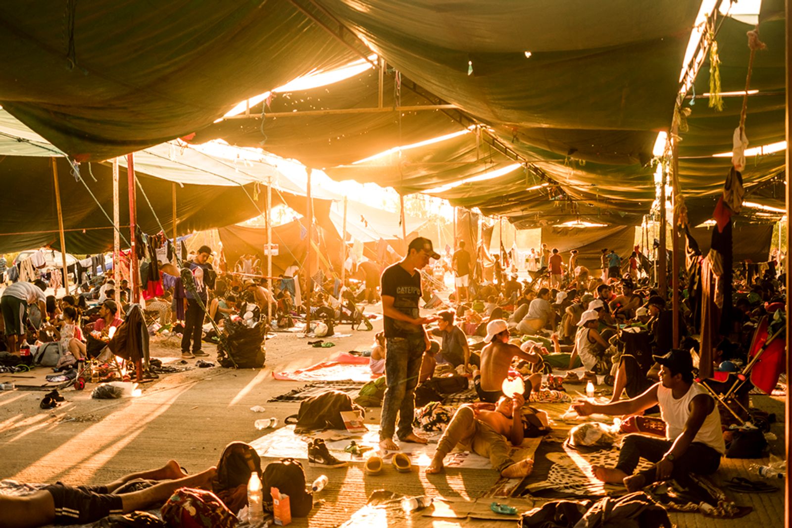 © Fred Ramos - Members of the migrant caravan in a shelter in Juchitan, Oaxaca, Mexico, October 2018. Fred Ramos