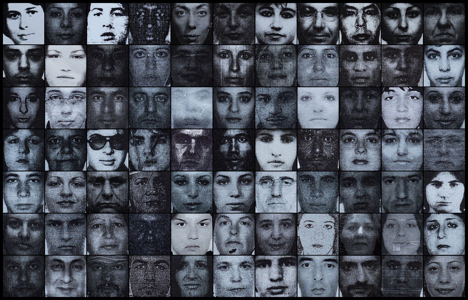 © Panos Charalampidis + Mary Chairetaki - Grid of scanned students' photos from the school's archives.