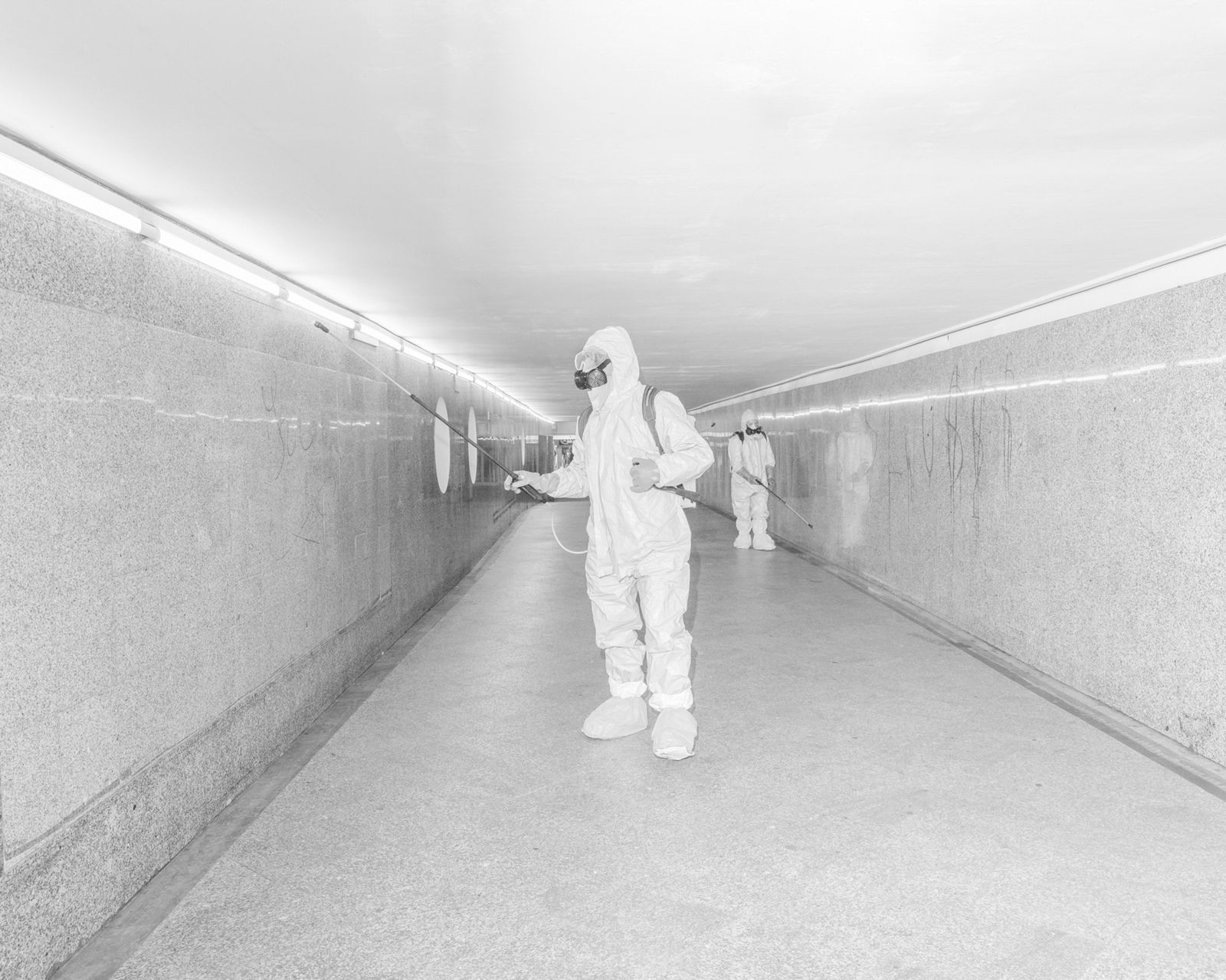 © Tomasz Lazar - Ozonation of the underground passage in the city center. Warsaw, Poland, 07.04.2020