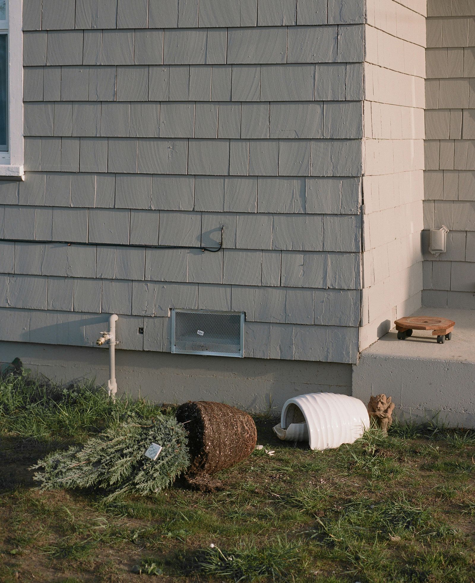 © Justin Maxon - A broken pot is seen in front of a house during a wind storm in Eureka.