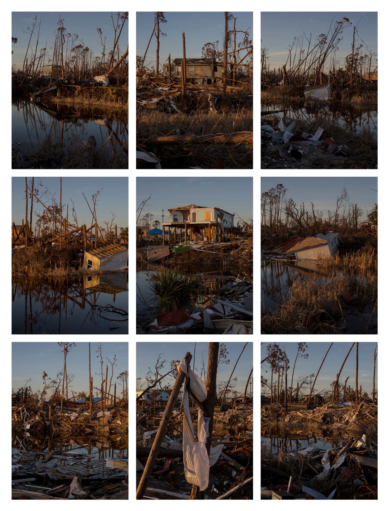 © Bryan Anselm - Mexico Beach homes along an inlet which were completely destroyed by Hurricane Michael on November 18, 2018.