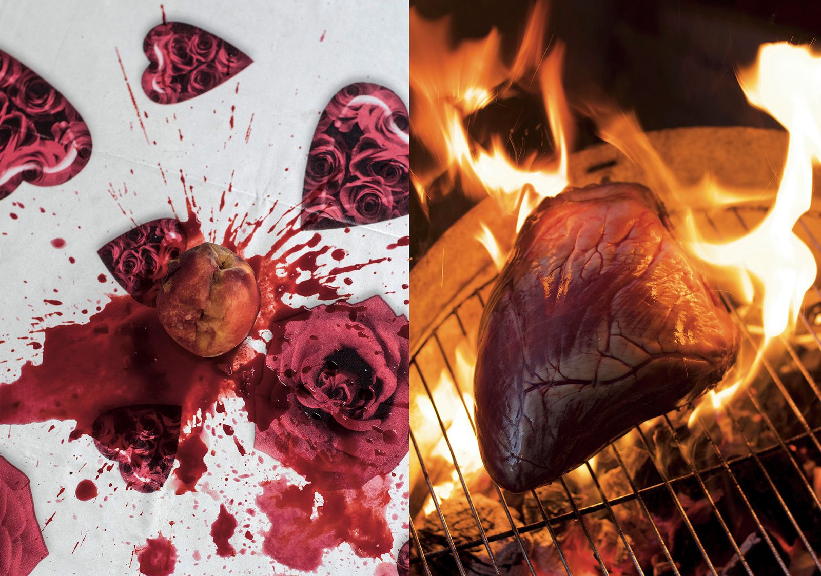 © Luis Cobelo - The peach and the heartI left my burning heart behind, and a smashed peach. They are both bloody juicy.