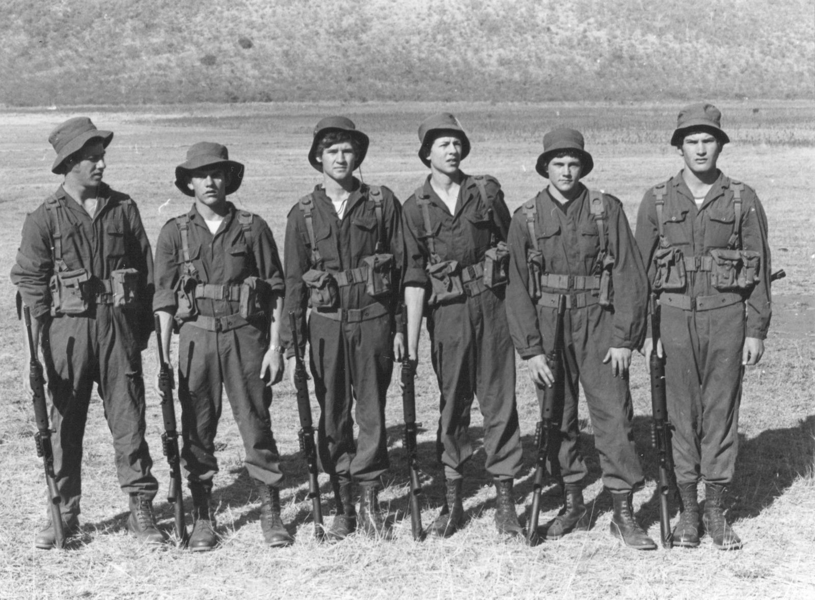 © Jansen van Staden - Pa, third from the right, with his R1 rifle, and fellow conscripts, during basic training, 1978