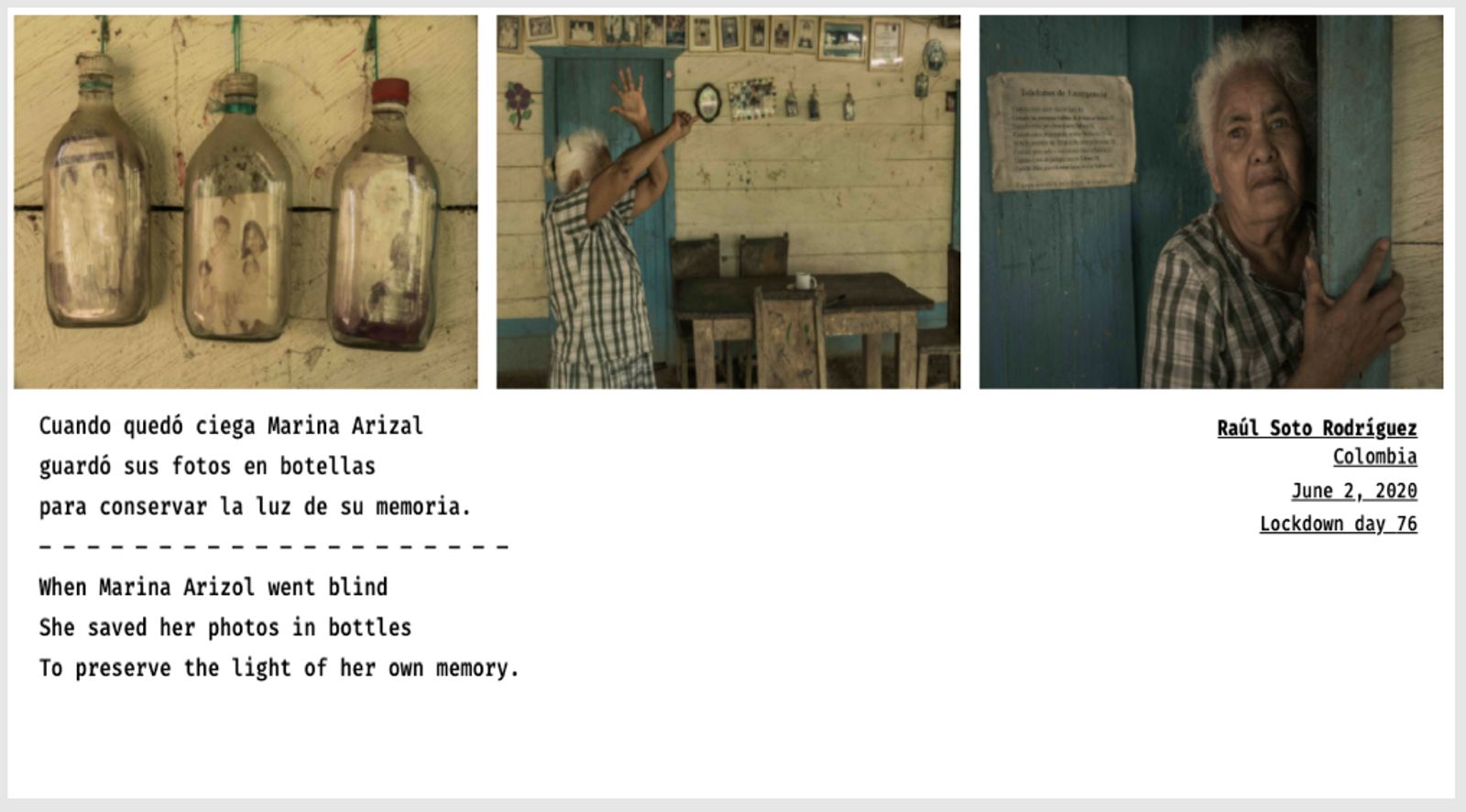 © Sandra Gaudenzi and Sandra Tabares Duque - Image from the Corona Haikus photography project