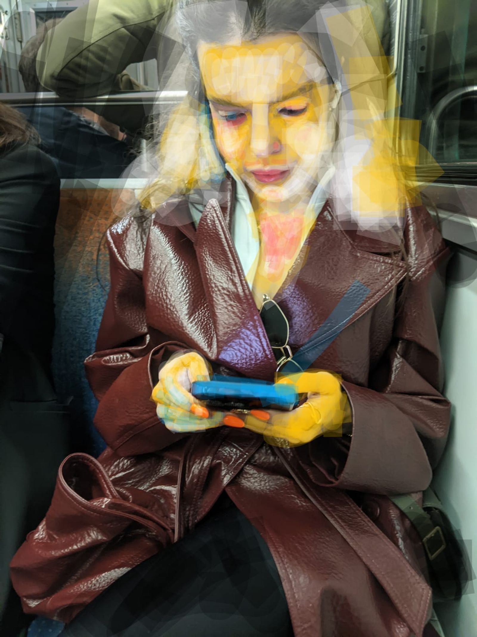 © Shakêd ADIV Ginsbourg Aviezer - Important message before I get out of the metro.  60/40 cm on canvas