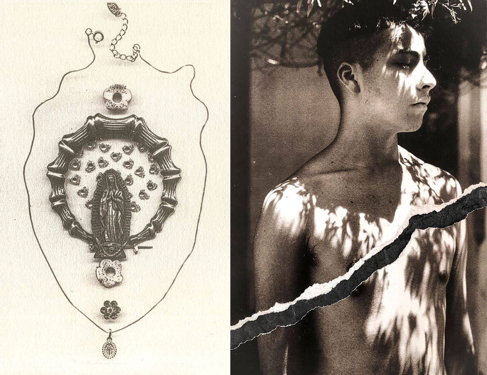 © Mayra Kamil Littin - My brother Nicolás and Virgencita. *35mm and vandyke technique