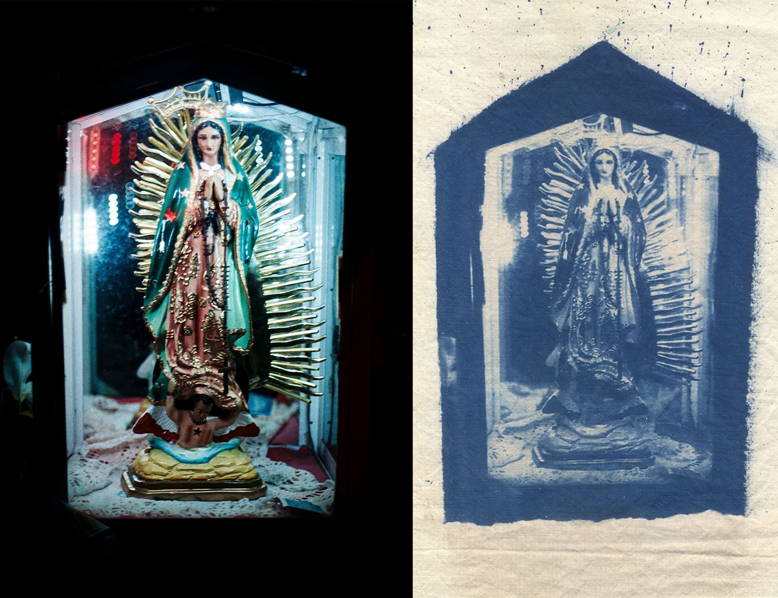 © Mayra Kamil Littin - Virgencita Guadalupe *35mm and cyanotype