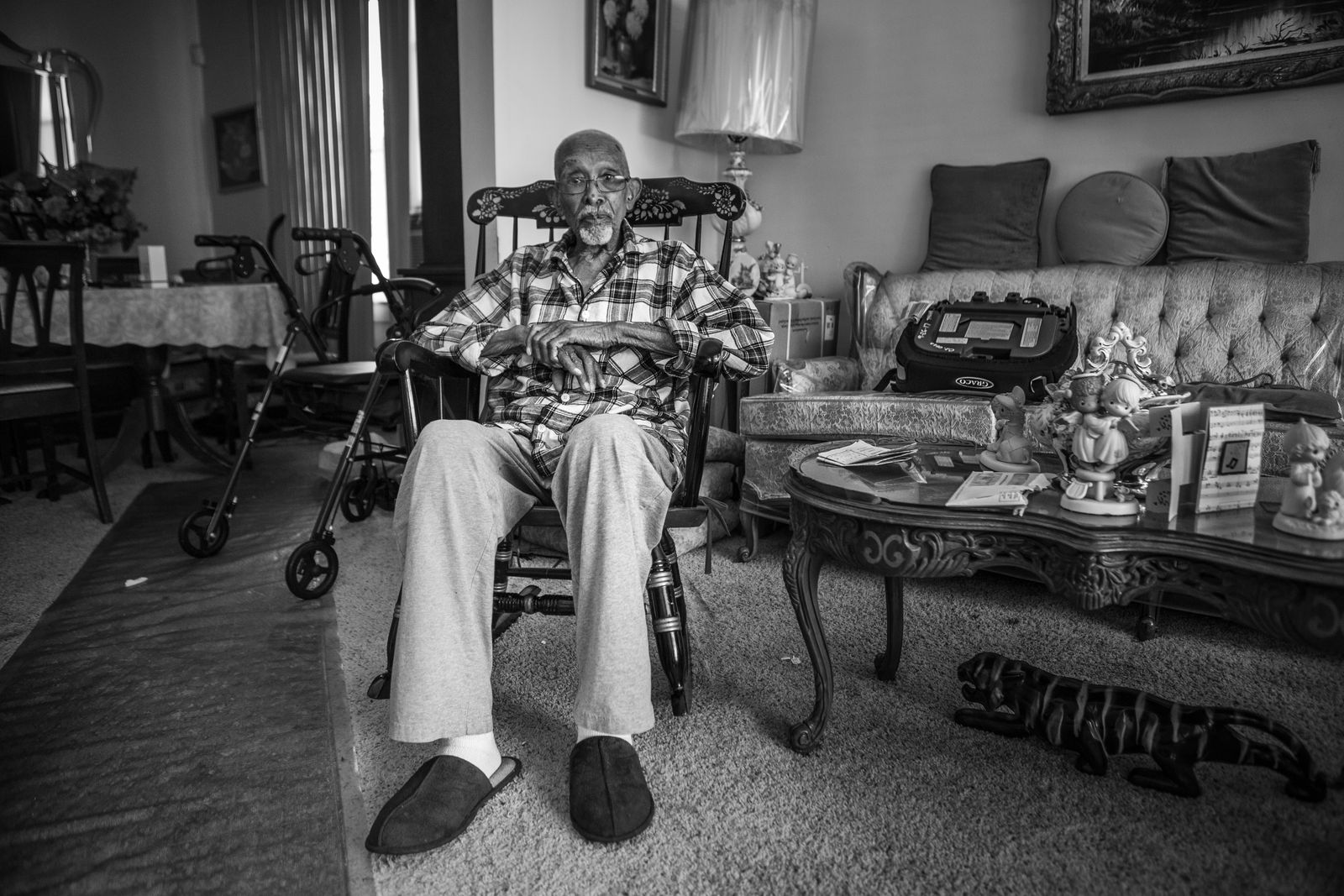© JANICE MILHEM - Thomas in his east side home discusses his time serving in the Army during both WWI and WWII.