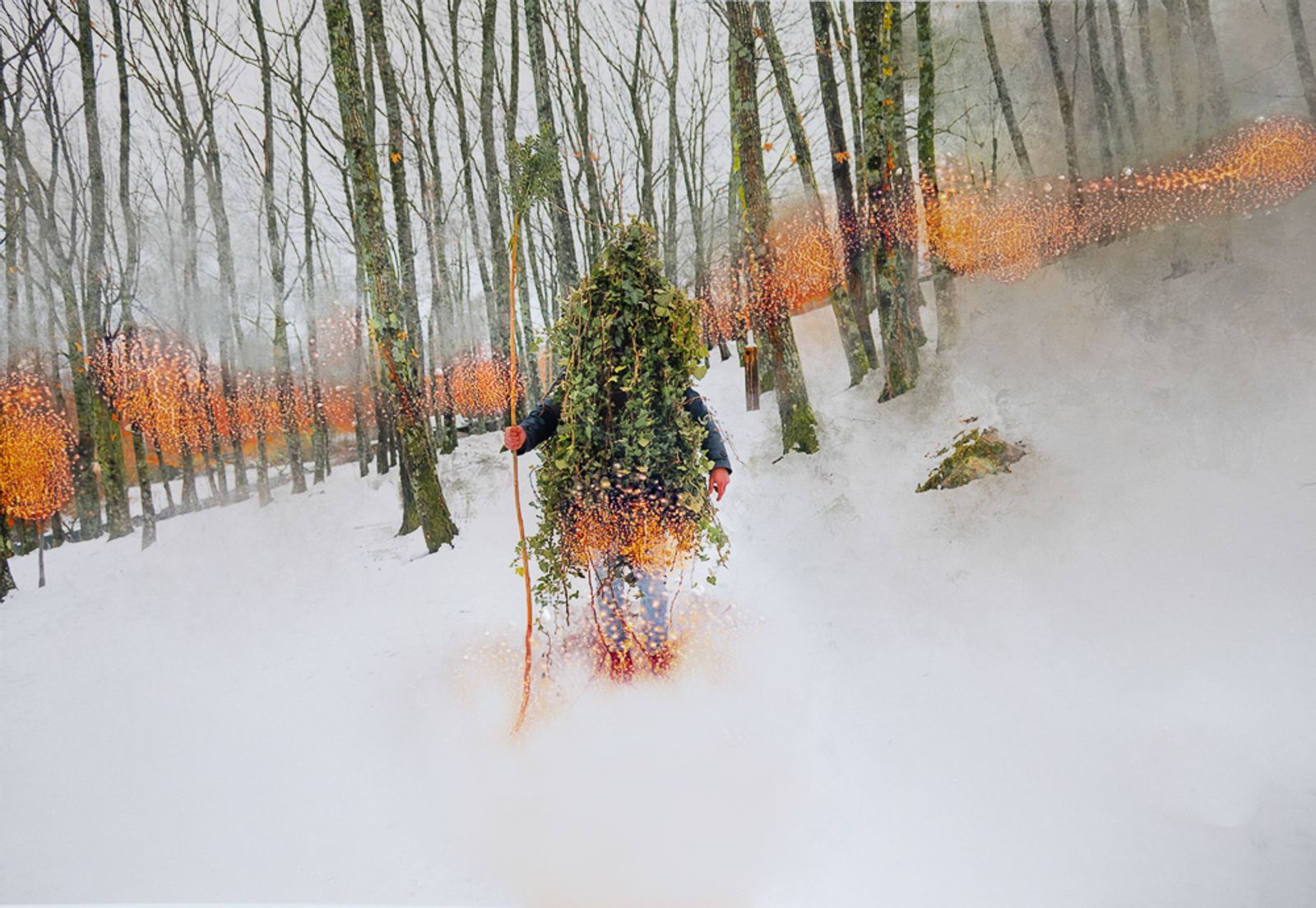 © Alessia Rollo - Manipulation of a picture of "walking forest" ritual.Basilicata 2022.