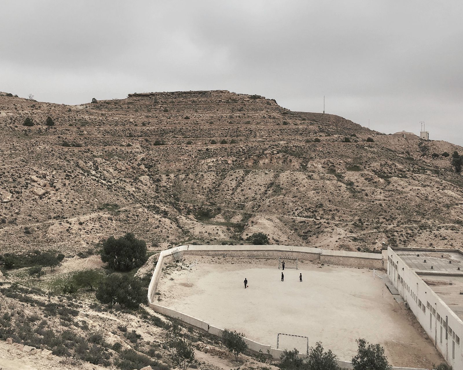 © Enrico Doria - A soccer field in a school around Gabes. The region is very arid.