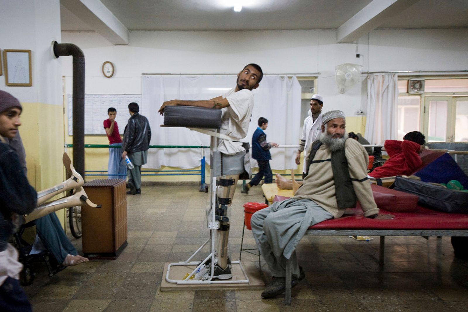 © Daniel Pilar - Patients are training to walk with prothesis in the Orthopedic Centre of the ICRC in Kabul on january 27th 2010.