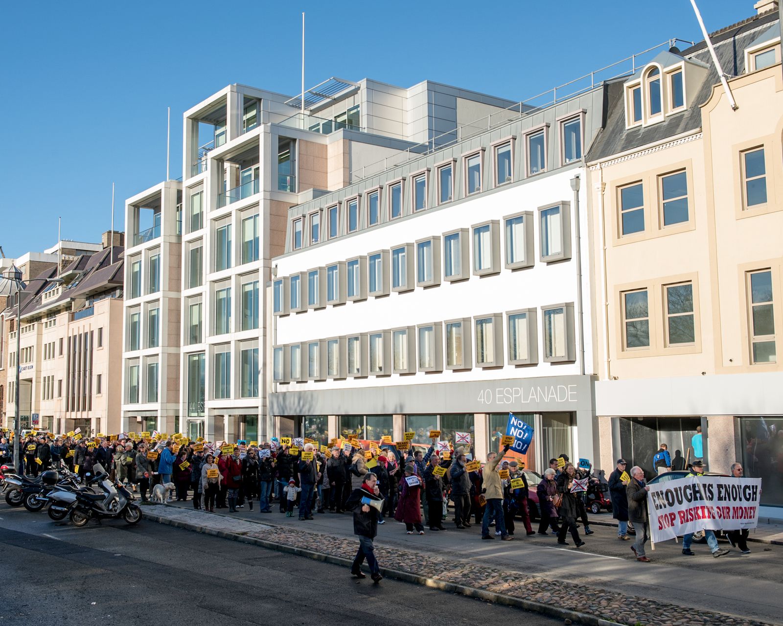 © Martin Toft - No Campaign Protest, The Esplanade, St Helier, Jersey. 26 November 2015 © Martin Toft