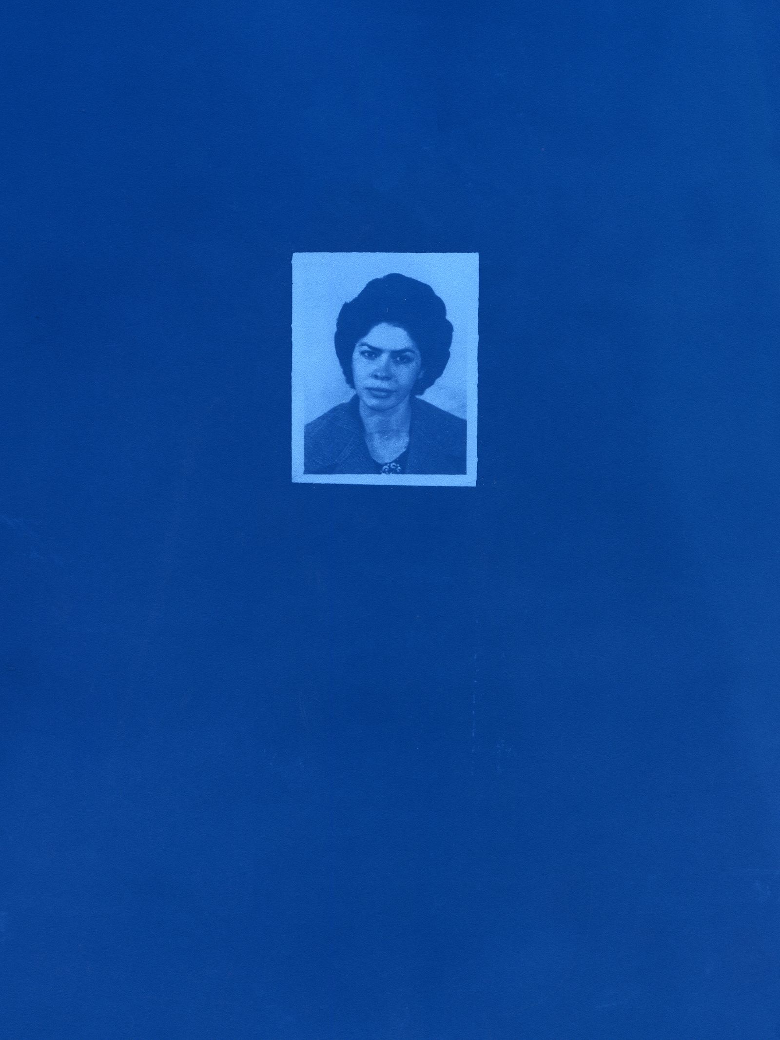 © Daniel Mebarek - BOLIVIA. La Paz. Identity photograph of my grandmother, Yolanda. Cyanotype on mat paper.