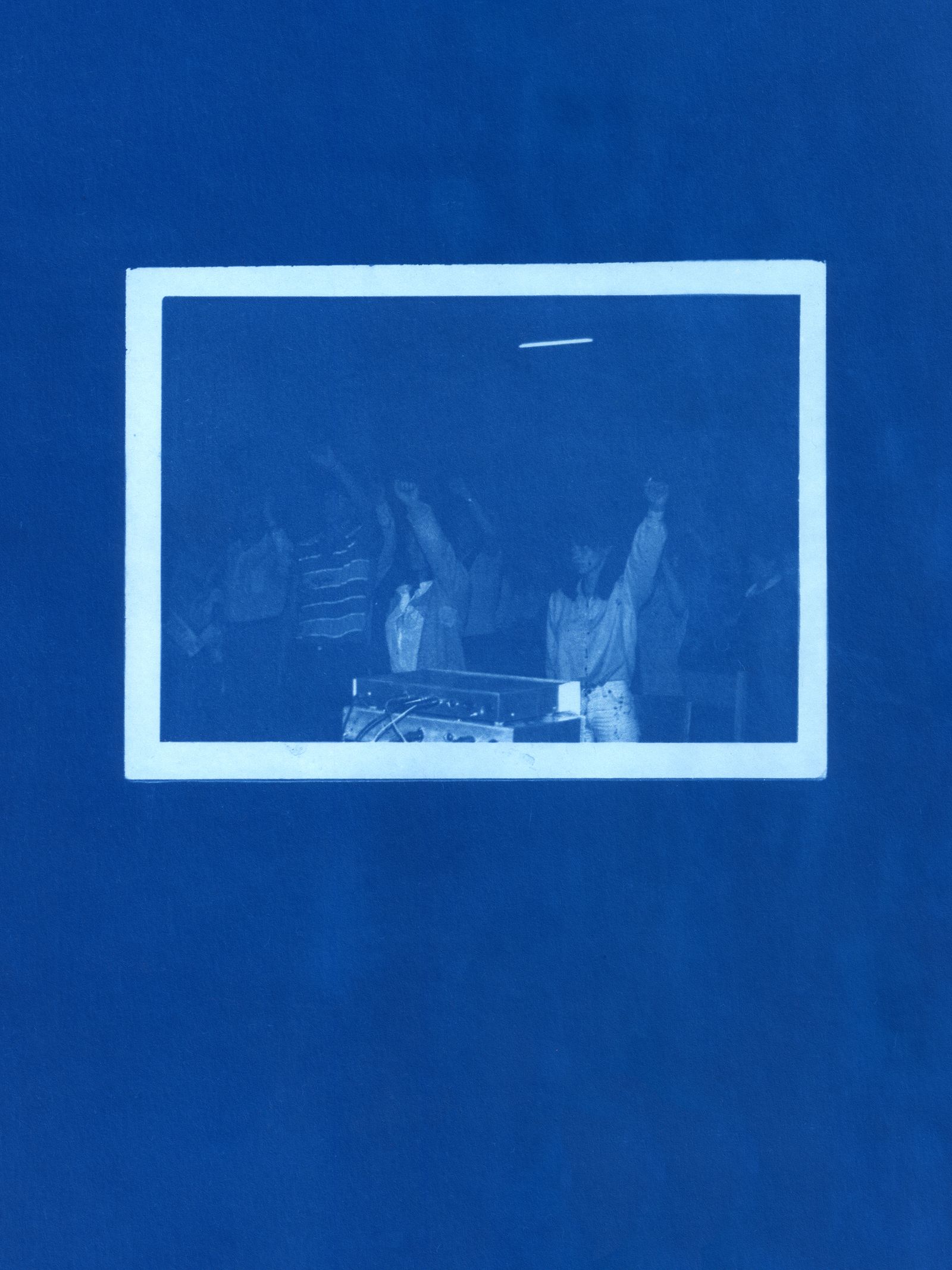 © Daniel Mebarek - BOLIVIA. La Paz. Students raise their fists during an assembly. Cyanotype on mat paper.