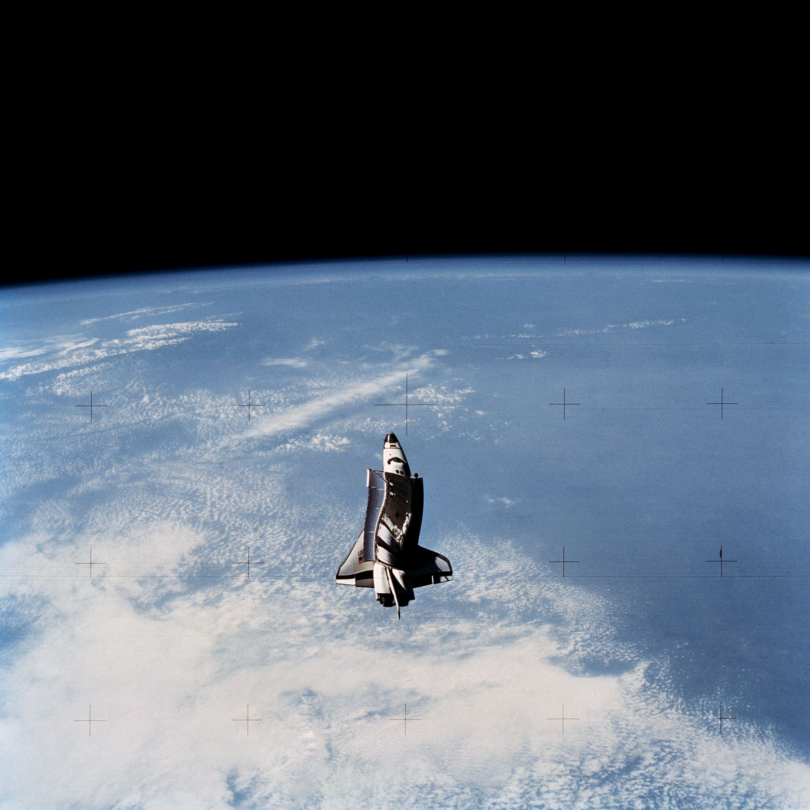 © Mackenzie Calle - Manipulated NASA image of the Space Shuttle Challenger during mission STS-7, June 1983.