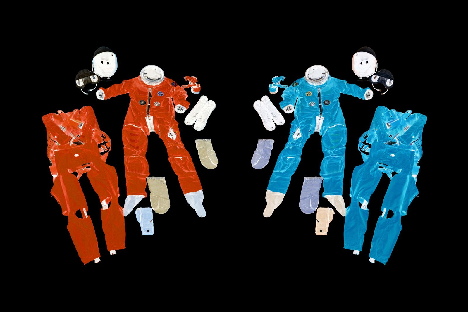 © Mackenzie Calle - Manipulated NASA image of advanced crew escape suits, used since 1994 on Space Shuttle Missions.