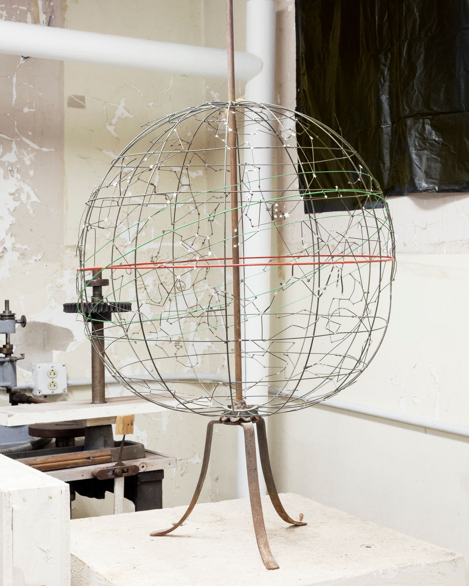 © luca spano - Old stellar globe model in the basement of the Ithaca Observatory.