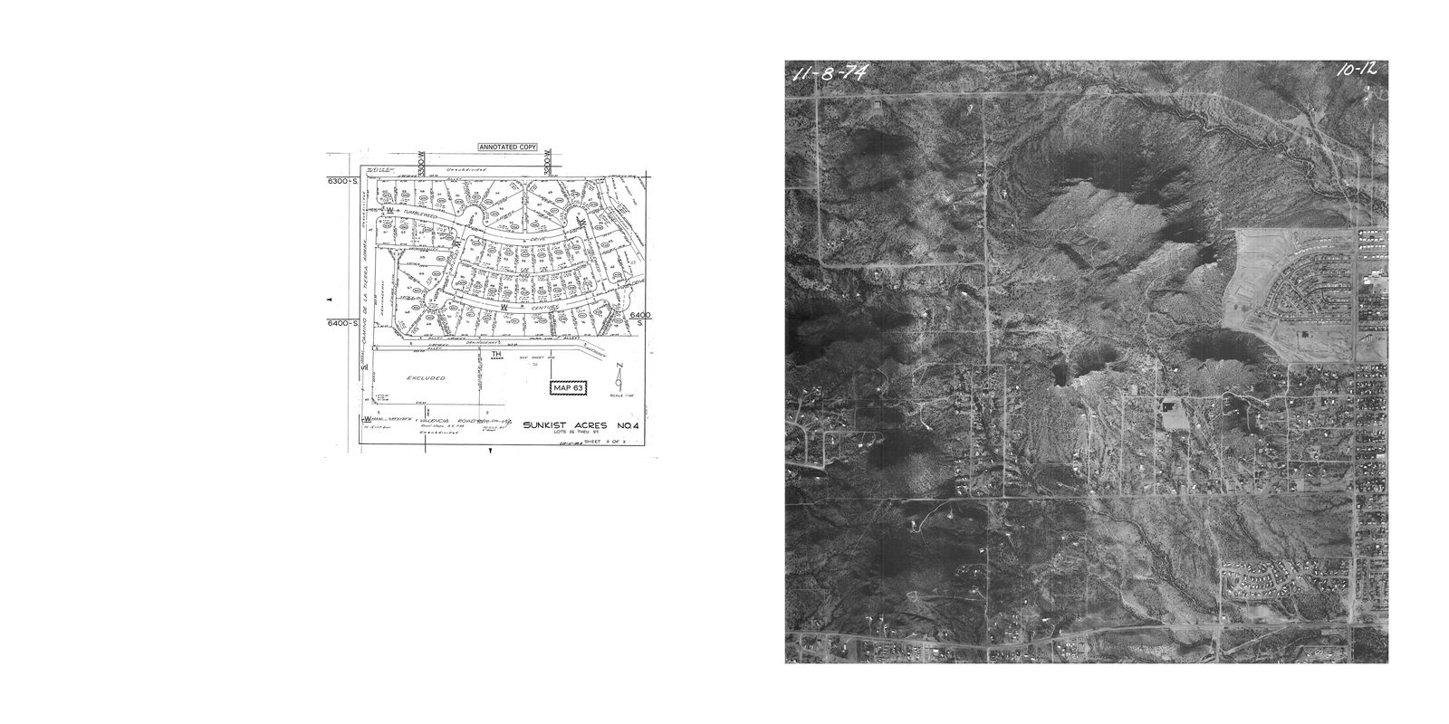 © Jordan Putt - Sunkist Acres Plat Map, 1964; Sunkist Acres Ariel Map, 1974