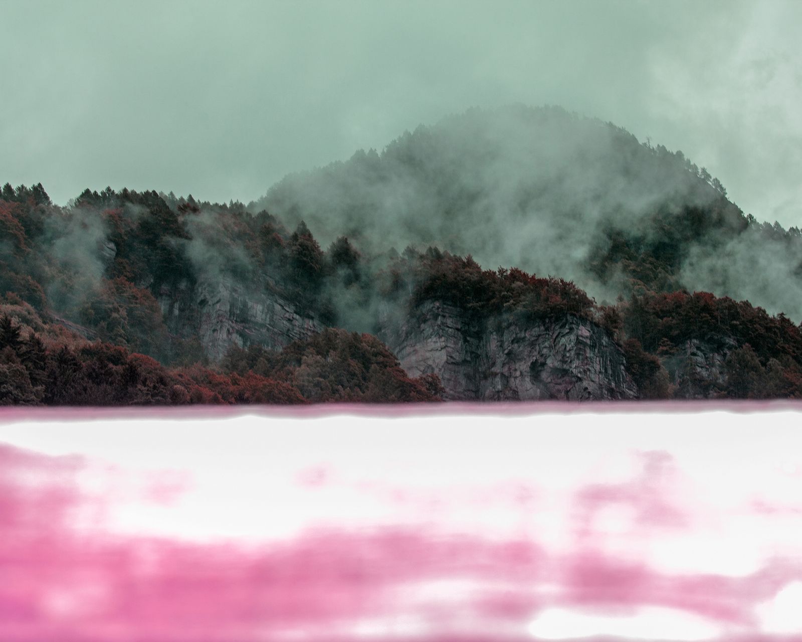 © Camila Rodrigo - Pink river: Medium format photograph, done with expired film.
