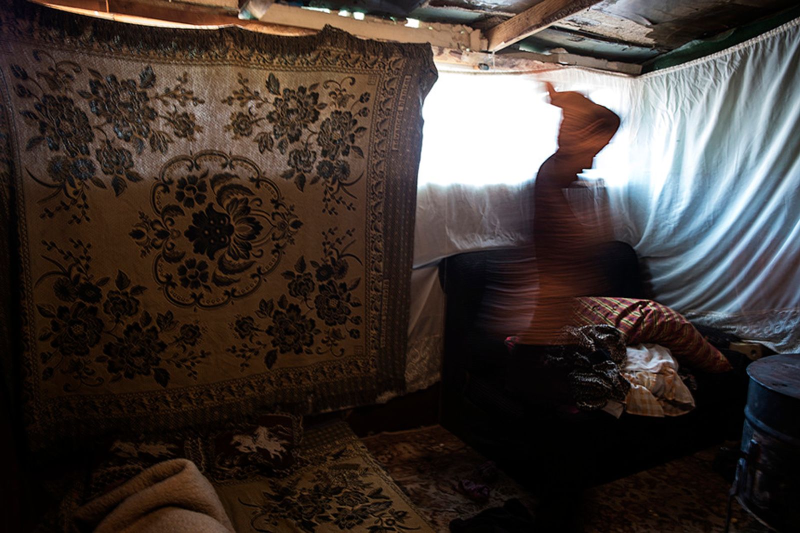 © Gianmarco Maraviglia - Camp Konic, Podgorica, Montenegro. Interior of a wooden barrack.