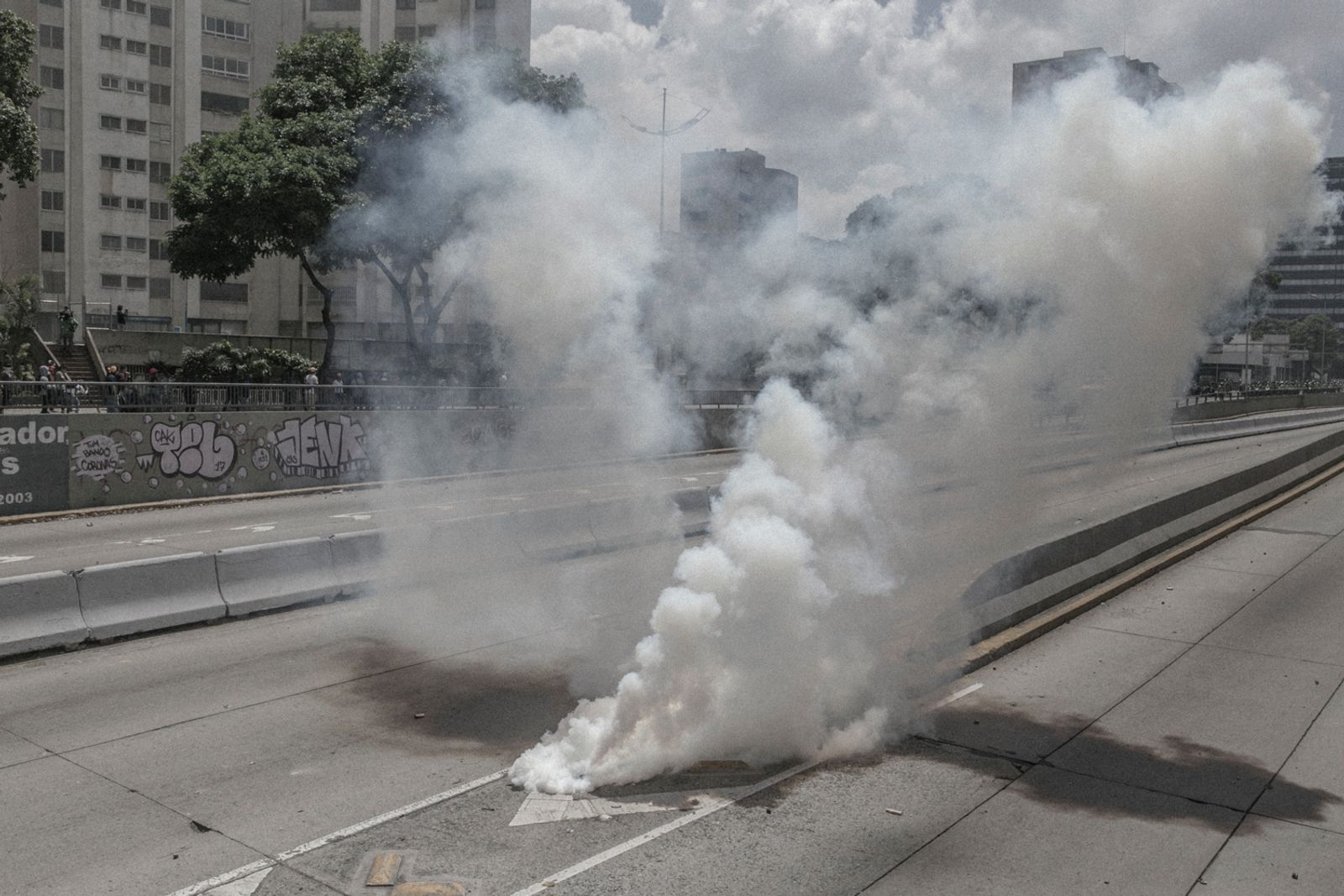 © Fabiola Ferrero - Smoke from a tear gas canister in Caracas.