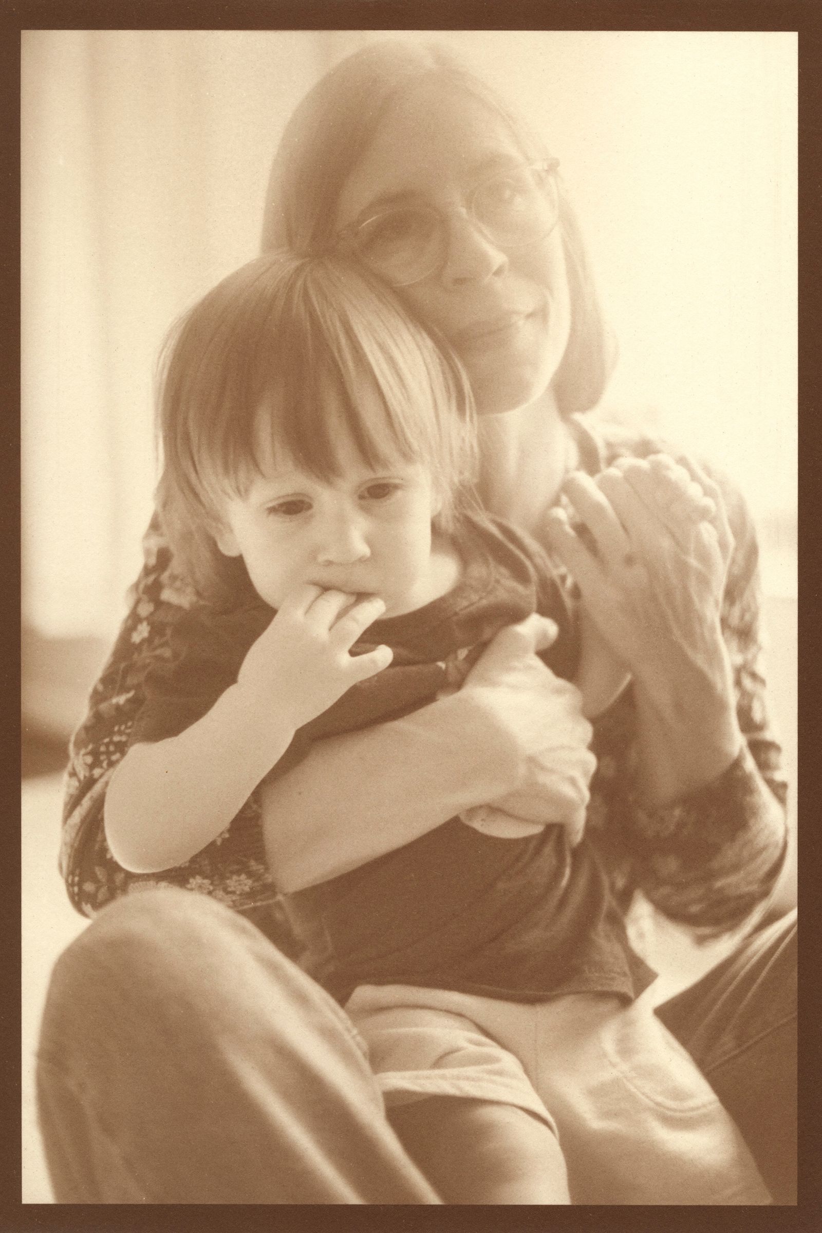 © Eleanor Oakes - Rory and Salem (1), 2023. 9x13.5" Salted paper print made with Rory's breastmilk.