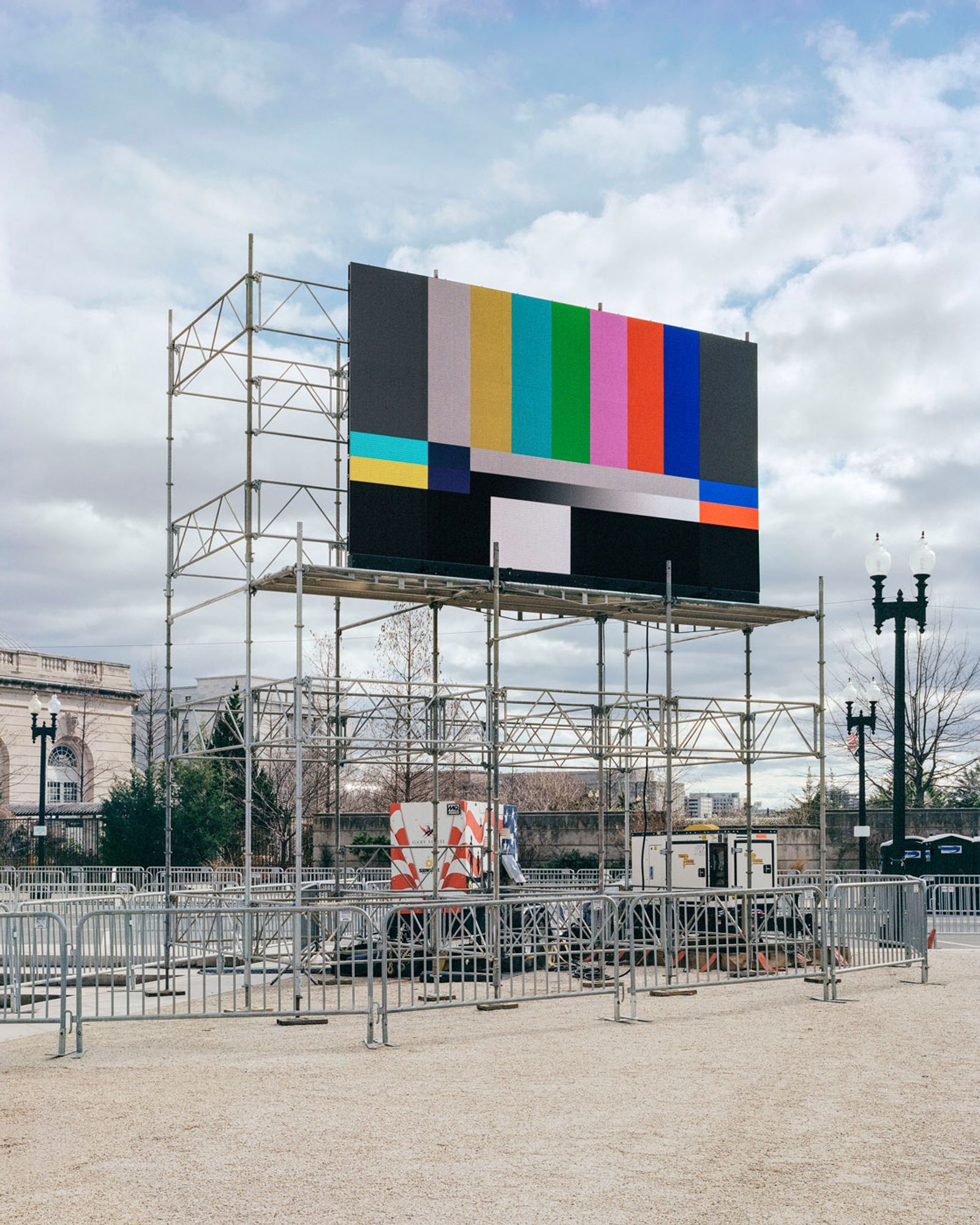 © Chase Barnes - A large monitor is calibrated ahead of the 2017 presidential inauguration.