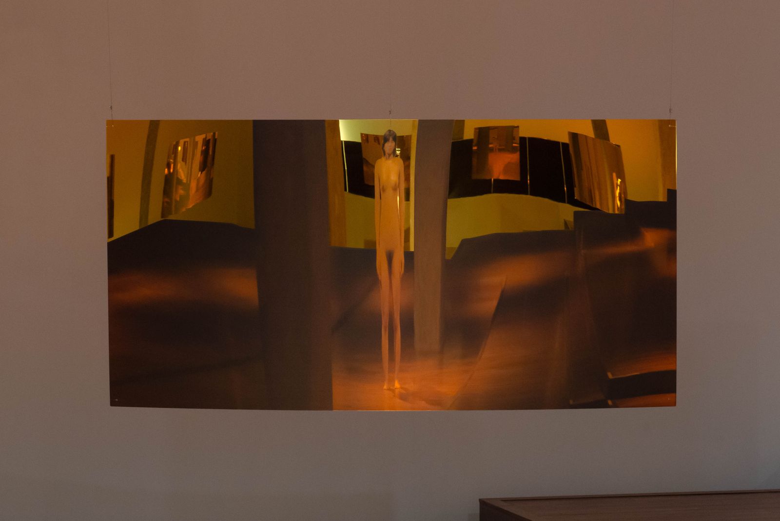 © SEULKI Ki - Installation view_Geist in the exhibition, 2024, UV print on gold acrylic mirror, 178.5 x 88.5cm (set of 12)
