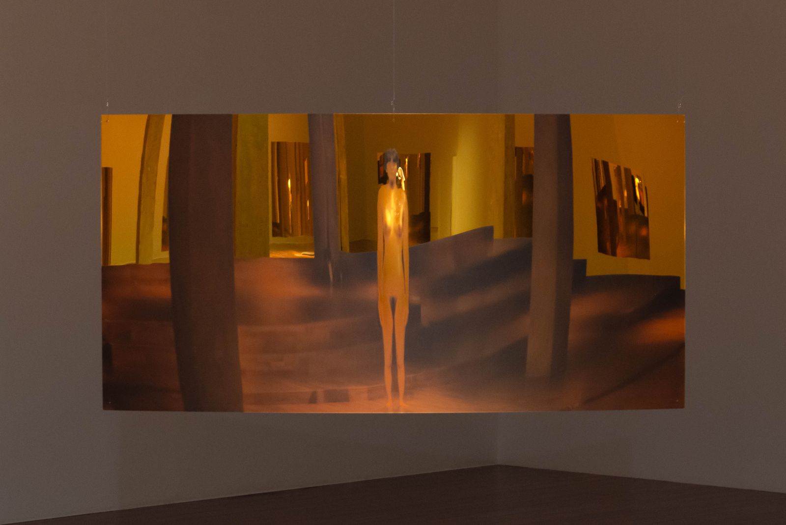 © SEULKI Ki - Installation view_Geist in the exhibition, 2024, UV print on gold acrylic mirror, 178.5 x 88.5cm (set of 12)
