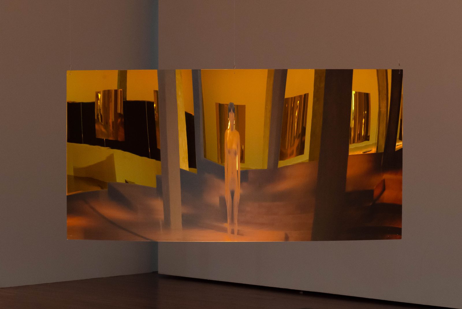 © SEULKI Ki - Installation view_Geist in the exhibition, 2024, UV print on gold acrylic mirror, 178.5 x 88.5cm (set of 12)