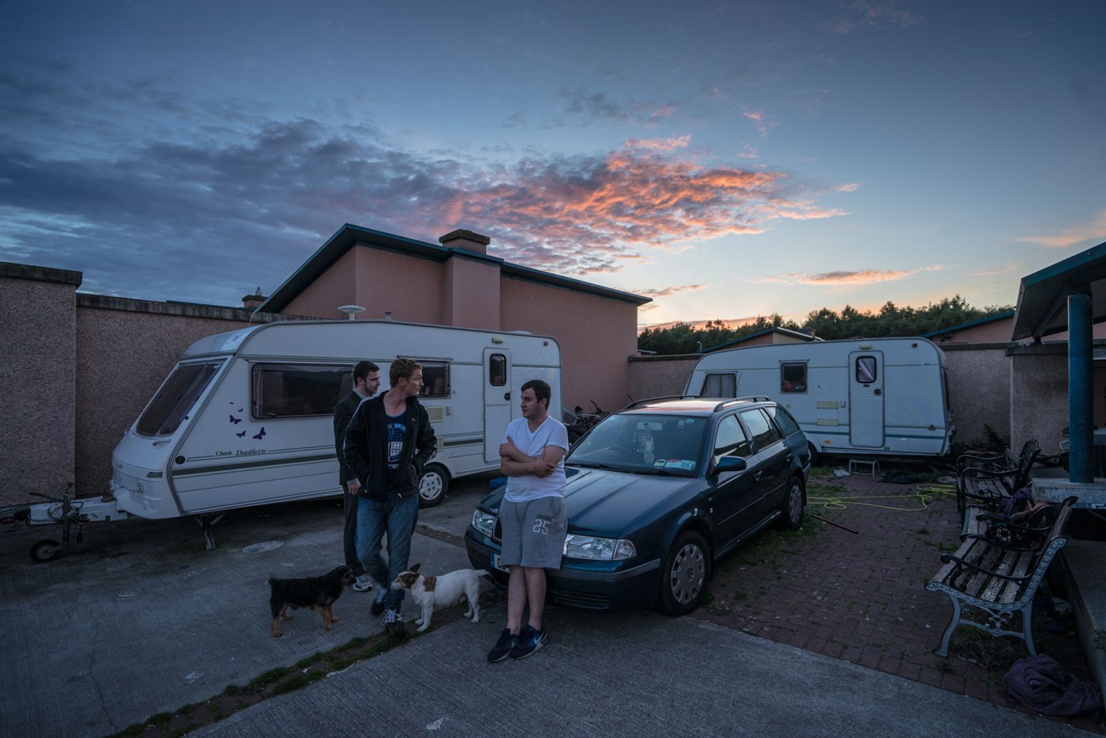 © Stephen Gerard Kelly - "It's pretty boring around here", says John as he hangs out with Micheal and Mick in John's family caravan bay.  