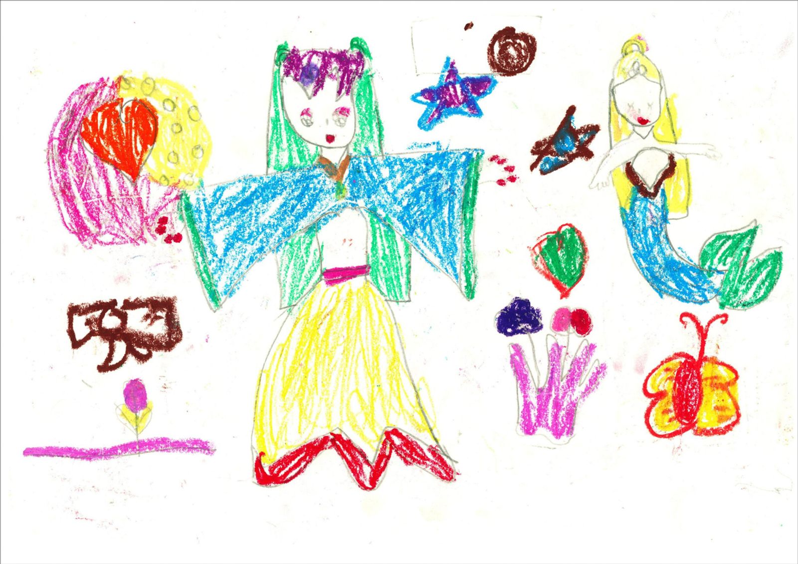 © Nhan Tran - Đồng Văn, Hà Giang, Vietnam, May 24 2022.The scanned Mây’s hand drawing. She drew her imagined little princess.
