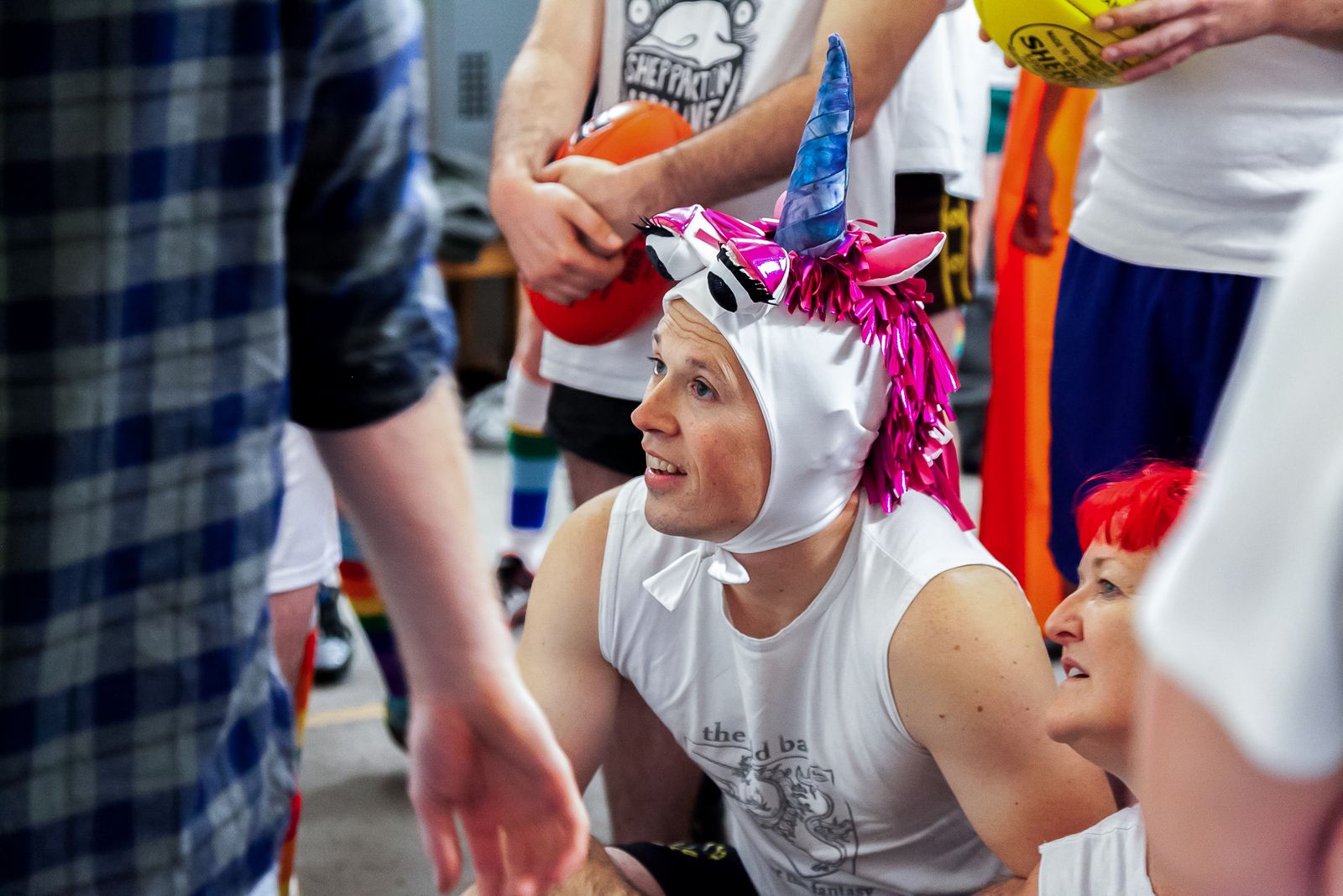 © J Forsyth - Before the game, dressed as a Unicorn