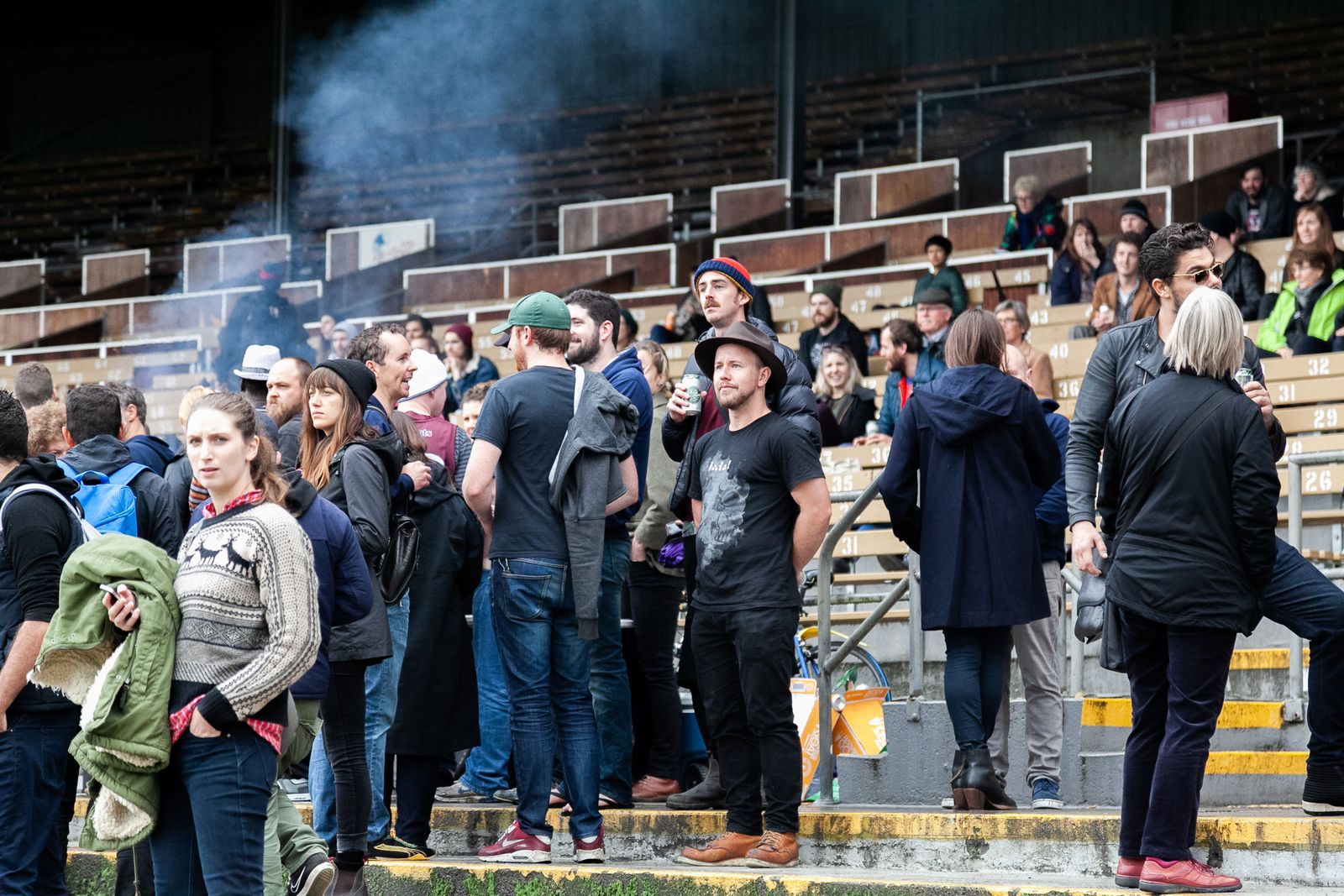 © J Forsyth - Crowd on a wet winters day