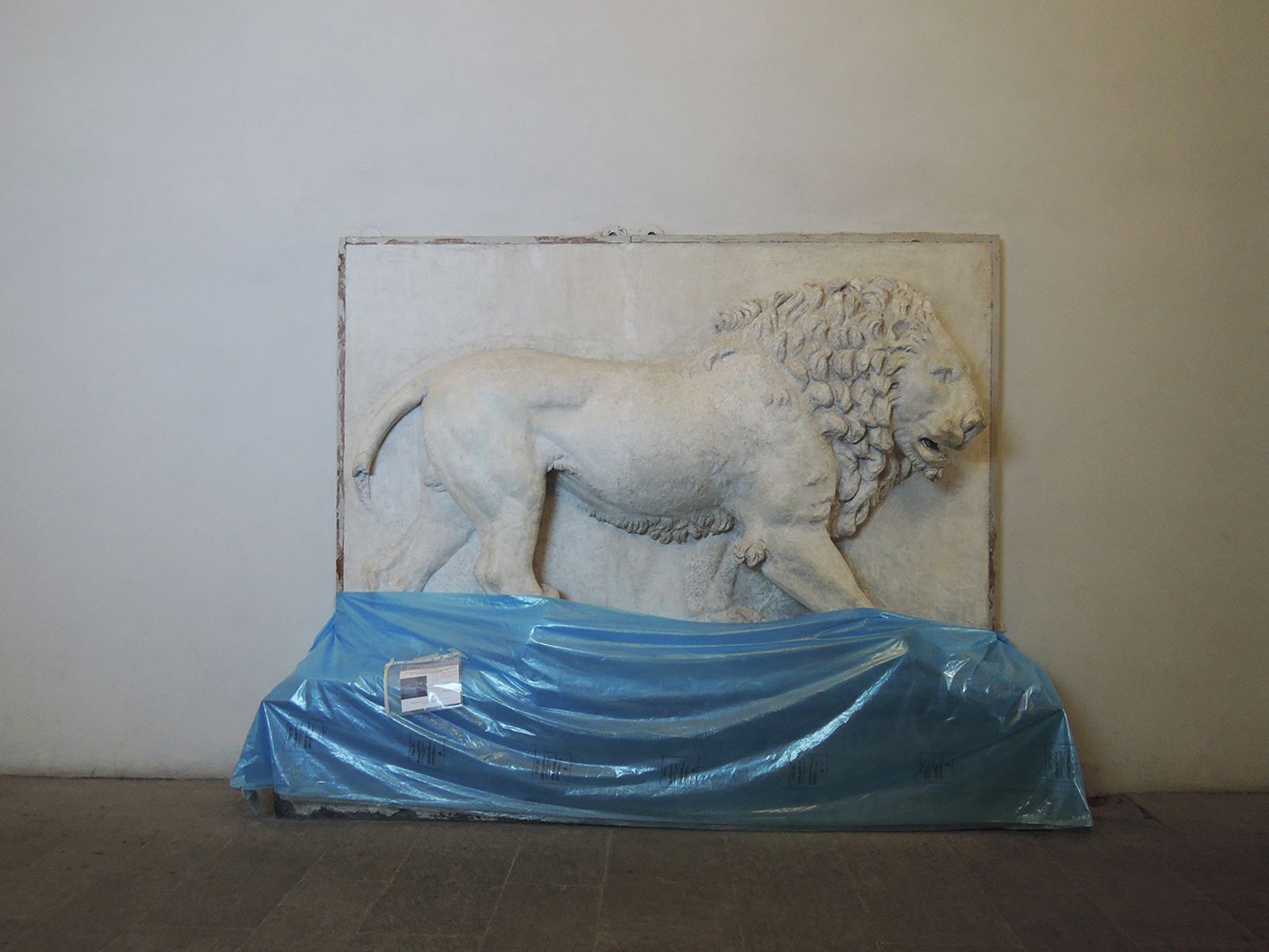 © bruna ginammi - Brera Accademy the lion in art is caught by plastic 's wave