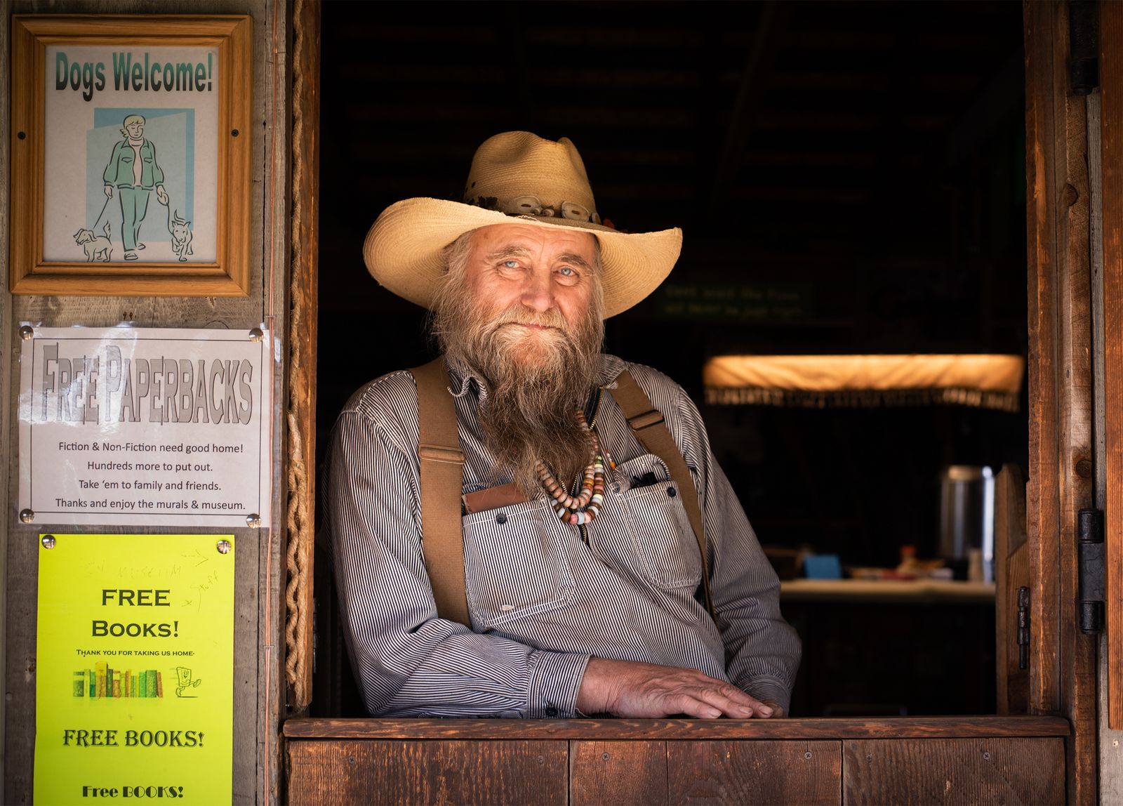 © Rosie Day - Glen at his partner Selina’s second hand store in Shaniko, Oregon (Pop. 28)