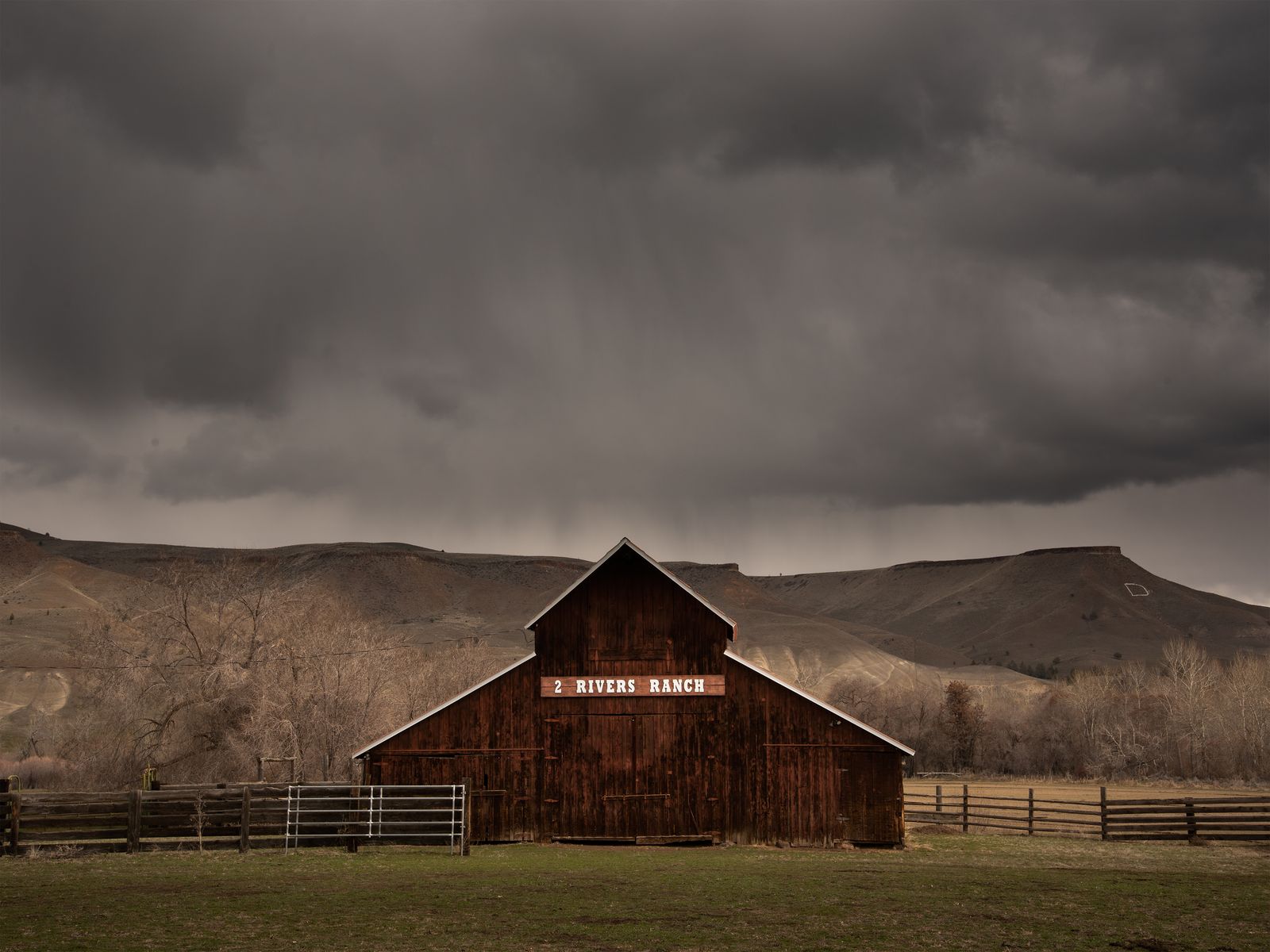 © Rosie Day - 2 Rivers Ranch before a thunderstorm. Dayville, Oregon (Pop. 149)