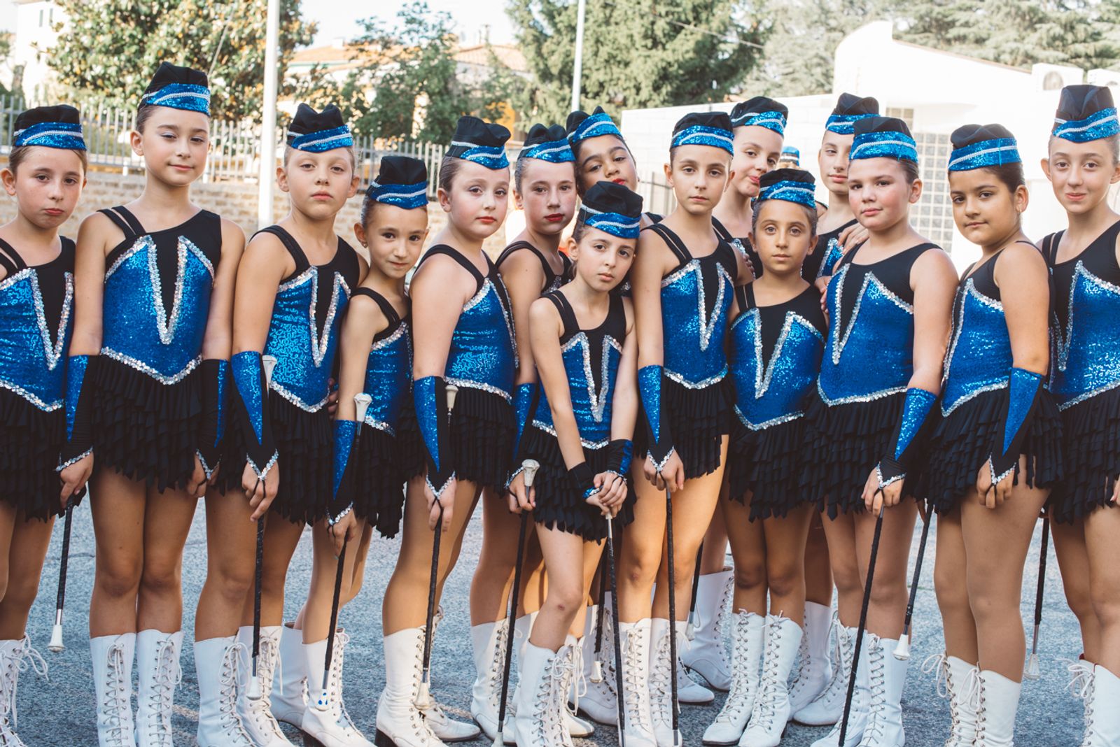 © Agnese Morganti - Faleria (Viterbo). Juniors from the Majorettes Diamond Pomezia troupe before their performance.