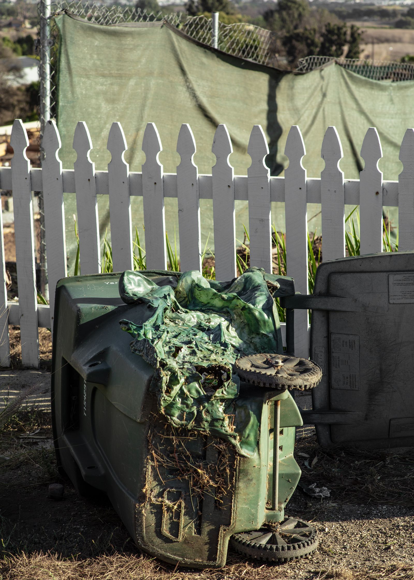© Anastasia Samoylova - Damaged garbage container. Malibu, CA