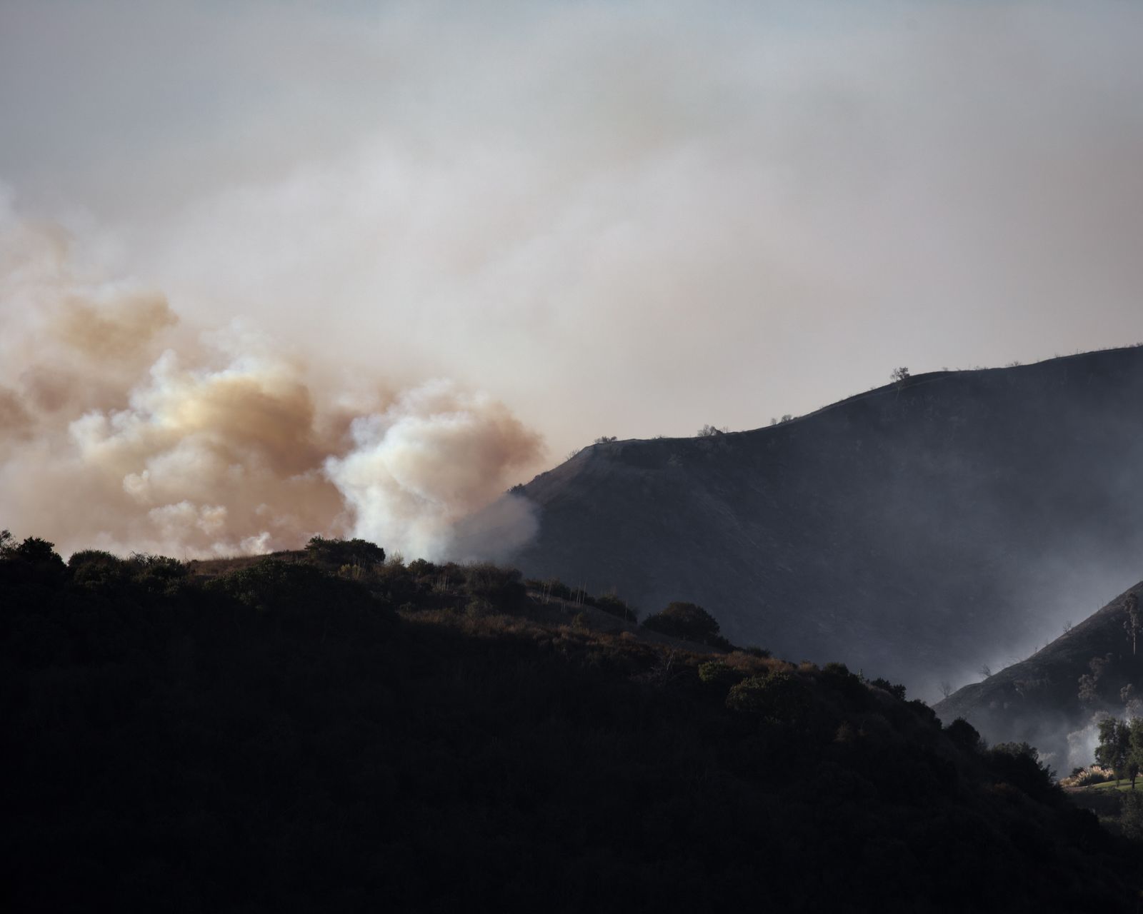 © Anastasia Samoylova - Smoke rising from Santa Monica Mountains during the Getty Fire. Los Angeles, CA
