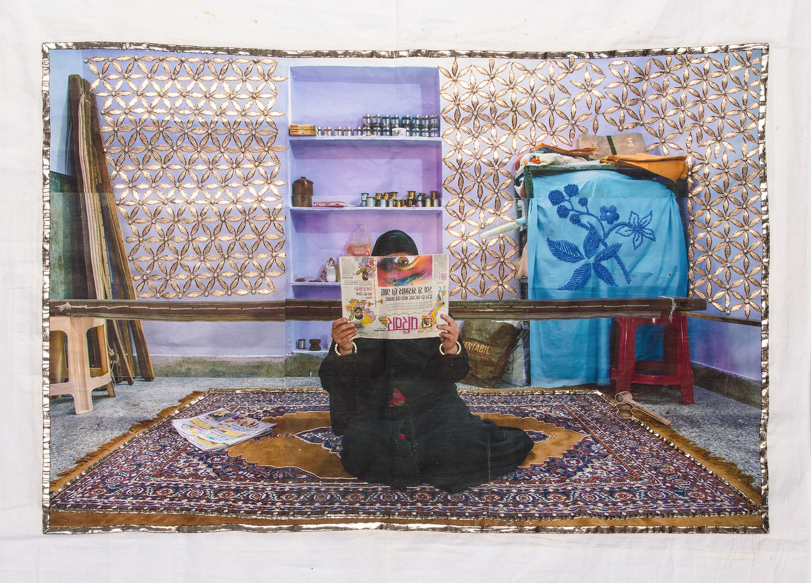 © Spandita Malik - Kosar Size: 35 x 26 inch Medium: Heat Transfer Print on Khadi, Gotta Patti and Zardozi Embroidery